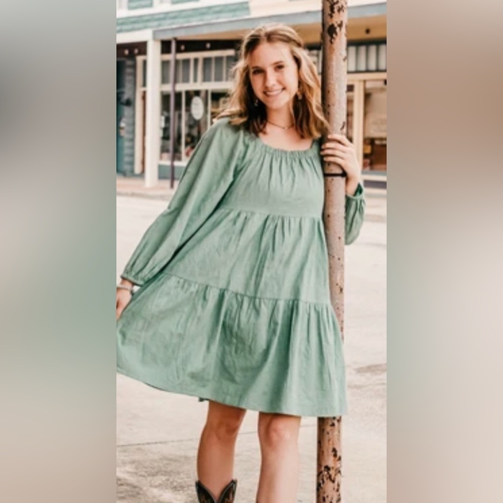 NWOT Universal Thread tiered Mini smock dress emerald green size XL 🌸 G